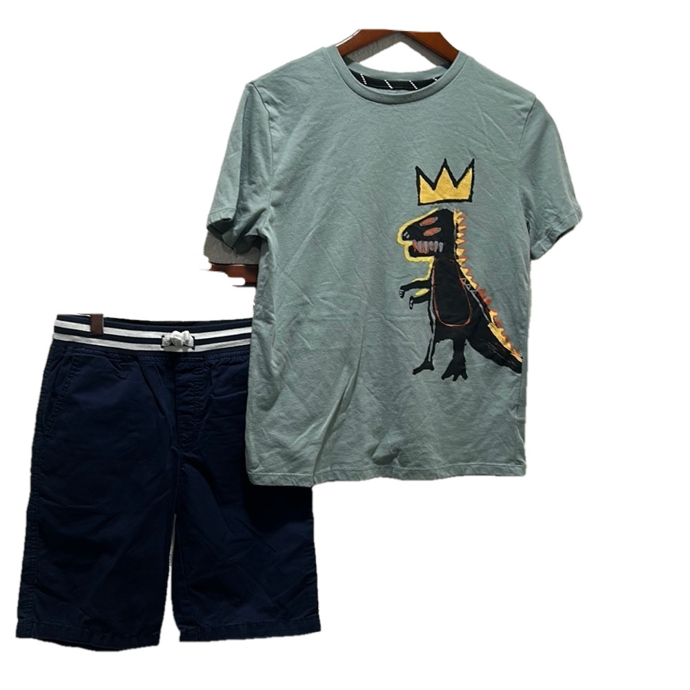Jean -Michel basquiat & Gymboree green and blue SET size 12 GUC